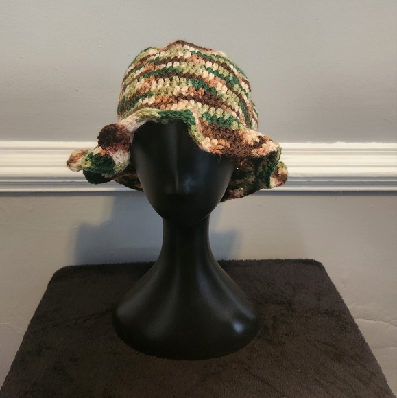 Multi-Color Crochet Bucket Hat - Picture 2 of 2